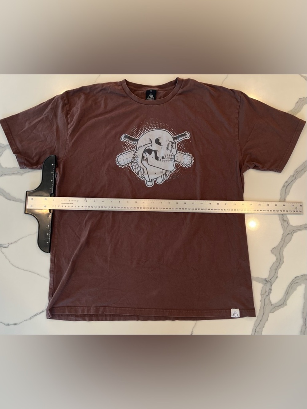 Men's Brown Skull Graphic Short Sleeve Tee